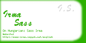 irma sass business card